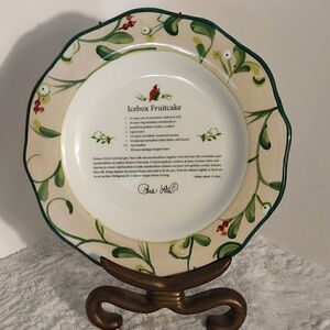 Paula Deen Home For The Holidays "Icebox Fruitcake" Recipe Plate